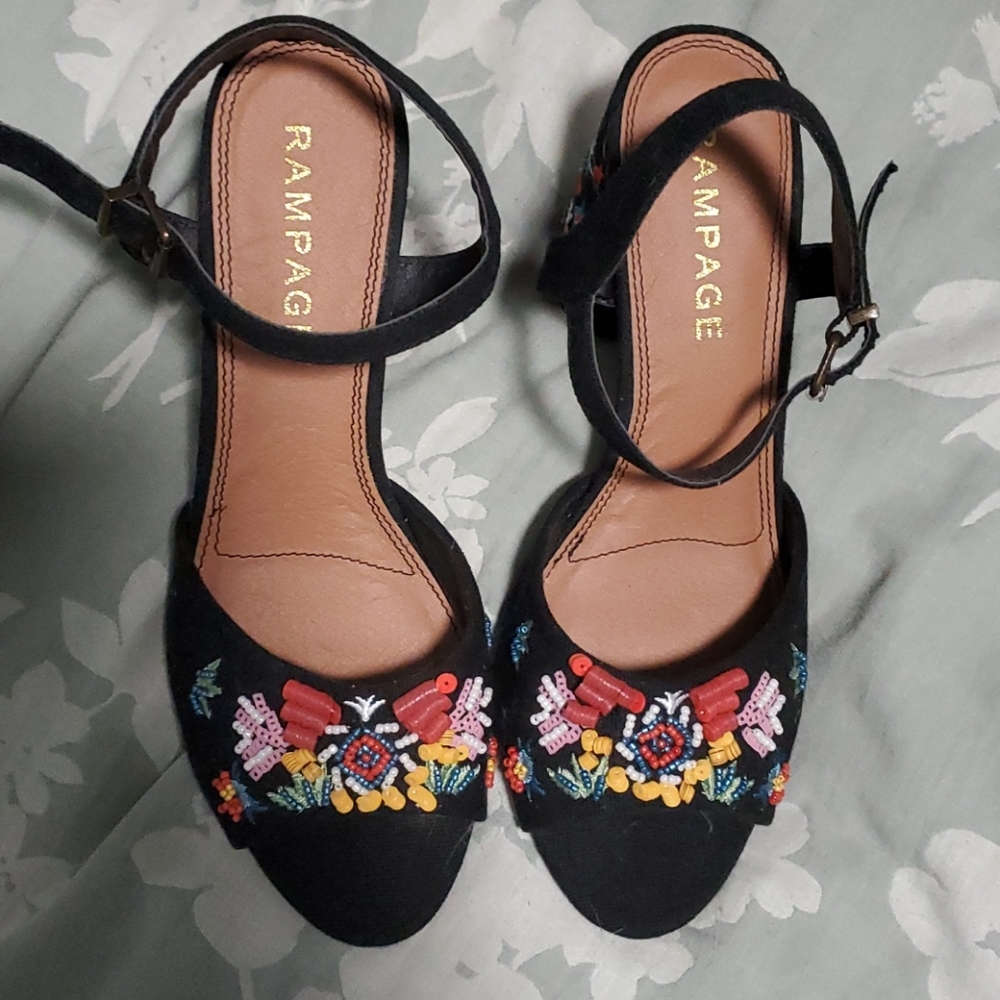 Unique embroidered heels